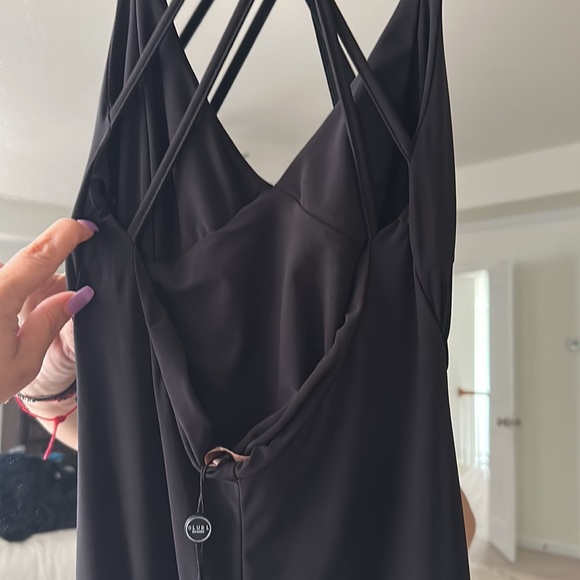 NWT ASOS club London Black Cross Over Baok Fishtail Maxi Dress - Picture 10 of 12